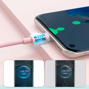 USB-kaapeli Joyroom S-1030M13 vaaleanpunainen Lightning 100cm