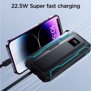 Powerbank Joyroom JR-L017 10000mAh, 22.5W, with Lightning + USB-C cable (black)