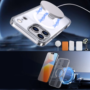 Hybrid Armor X -suojakuori Samsung Galaxy S25 FE -mallille telineellä, MagSafe-yhteensopiva, läpinäkyvä