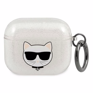 Karl Lagerfeld Glitter Choupette case for AirPods 3 - silver