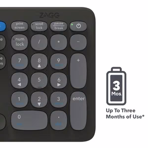 ZAGG Pro Keyboard 17 inch Full Size, hiilenharmaa, Nordic (langaton lataus latausalustalla)