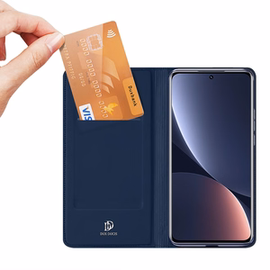 Dux Ducis Skin Pro kotelo Xiaomi 13 Pro lompakkoläppäkotelo jalustalla sininen