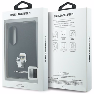 Musta Karl Lagerfeld Saffiano K&C Pin -suojakuori Samsung Galaxy Z Fold8 -mallille