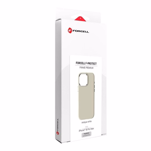 Suojakuori iPhone 16 PRO MAX:lle Forcell F-Protect Frame Premium yhteensopiva MagSafen kanssa antiikki valkoinen