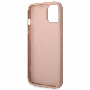 Guess GUHCP14MPSASBPI Saffiano with Metal Logo suojakuori laitteelle iPhone 14 Plus, vaaleanpunainen