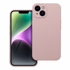 Suojakuori iPhone 14 Silikoni 2mm puuterinvaaleanpunainen