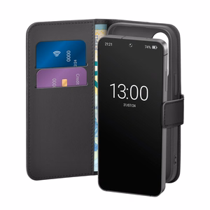 Puro Booklet suojakuori läpällä ja lompakolla Samsung Galaxy S25 -puhelimelle - musta