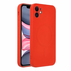Silikoninen Suojakuori iPhone 11:lle Mag Cover MagSafe-yhteensopiva punainen