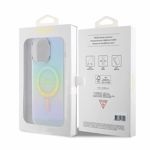 Guess GUHMP15XHITSQ iPhone 15 Pro Max turkoosi/turkoosi kovakuori IML Iridescent MagSafe