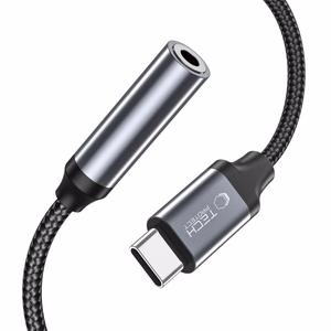 Tech-Protect UltraBoost USB-C / 3.5mm mini jack sovitin - musta
