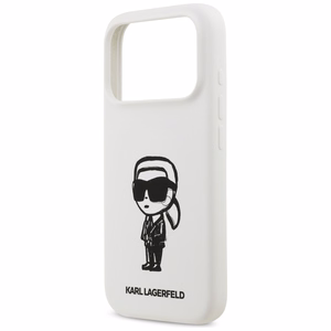 KARL LAGERFELD suojakuori iPhone 17 Pro MagSafe-yhteensopiva KLHMP17LSKIGROH (Silicone W/ KL Sketch & Logo) valkoinen