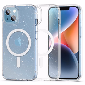 Tech-Protect FlexAir Hybrid MagSafe iPhone 13/14 Suojakuori - läpinäkyvä glitter
