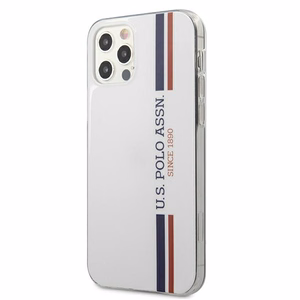 US Polo USHCP12LPCUSSWH Tricolor Collection suojakuori laitteelle iPhone 12 Pro Max 6.7", valkoinen