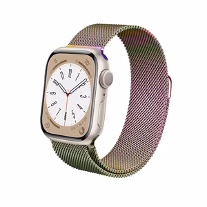 Crong Milano Steel ruostumattomasta teräksestä valmistettu ranneke Apple Watch 38 / 40 / 41 / 42 mm -kellolle, helmiäishohtoinen