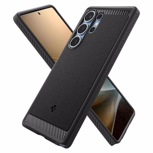 Spigen Rugged Armor Mag suojakuori Samsung Galaxy S25 Ultra -puhelimelle - musta