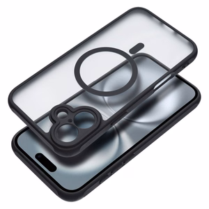 Suojakuori iPhone 16 PLUS:lle Full Matte Mag Cover yhteensopiva MagSafe musta