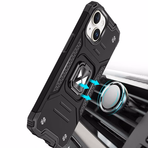 Panssaroitu Suojakuori sormipidikkeellä iPhone 15 Plus:lle Wozinsky Ring Armor - kultainen