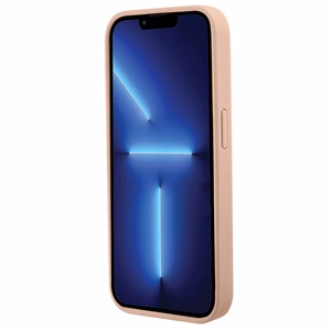Guess Croco Triangle Metal Logo Suojakuori iPhone 15 Pro:lle - vaaleanpunainen