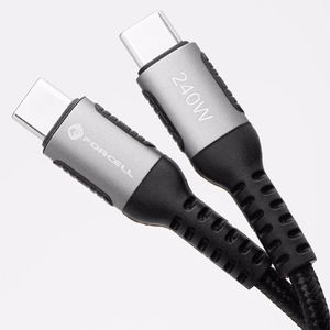 Kaapeli USB C - USB C Forcell F-Energy QC4.0 PD 5A 240W Cafule 0,25 m C263 musta