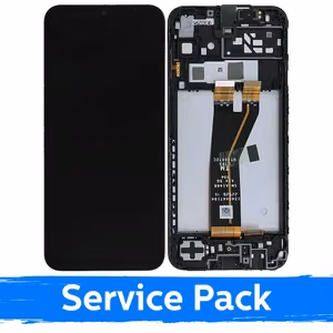 LCD-näyttö yhteensopiva Samsung A145F A14 4G (ei-EU) musta kehyksellä (Service Pack)