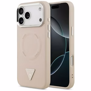 Guess MagSafe Suojakuori iPhone 17 Pro:lle GUHMP17LPSDTSCMP (PU Triangle Logo) - Vaaleanpunainen