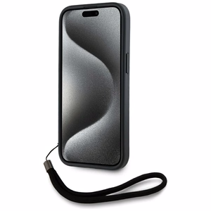 Karl Lagerfeld Saffiano Athleisure Stripes Cord Suojakuori iPhone 15 Pro:lle - punainen