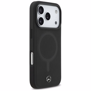 Mercedes Plain Smooth Nahkainen MagSafe Suojakuori iPhone 17 Pro:lle - Musta