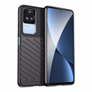 Thunder Case tapauksessa Xiaomi Poco F4 5G silikoni panssari tapauksessa musta