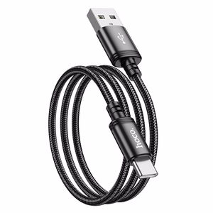 Kaapeli USB-A - USB-C Hoco 3A 1 m X89 musta