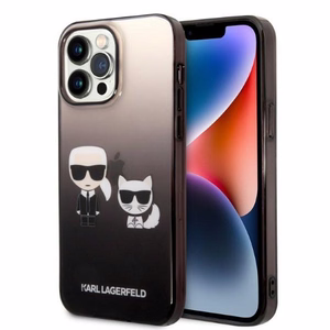 Karl Lagerfeld KLHCP14LTGKCK iPhone 14 Pro 6.1 "kovakotelo musta / musta Gradientti Ikonik Karl & Choupette