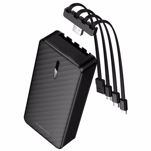 Borofone Power Bank 20000mAh BJ84A Smooth - USB - with USB, Type C, Lightning and Micro USB cables black