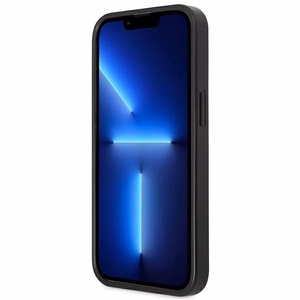 Guess GUHCP13LP4TPK iPhone 13 Pro / 13 6.1" musta/musta kova Suojakuori 4G Triangle Logo Cardslot