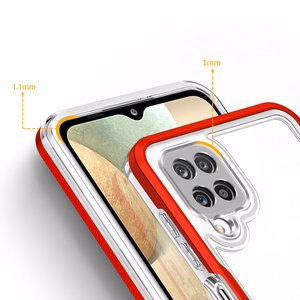 Kirkas 3in1 asia Samsung Galaxy A22 4G kehys geelisuojus punainen