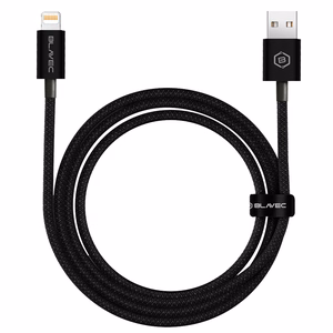 Blavec kaapeli Candy punottu - USB - Lightning - 2,4A 1 metri Apple CarPlay (CCA-UL24B10) musta