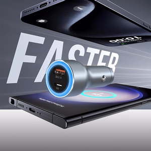 Dudao R4Ultra 120W Power Delivery Quick Charge LED autolaturi USB-A USB-C - harmaa