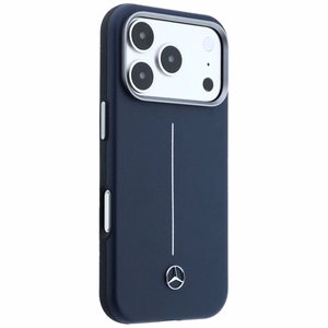 Mercedes nahka Iconic Line MagSafe suojakuori iPhone 17 Pro Max - laivastonsininen