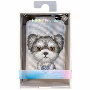 Nimmy New Big-Eye Cute Pets 2.0 Dog MagSafe-magneettikorttikotelo puhelimelle jalustalla – harmaa