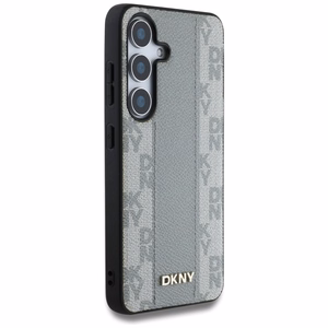 DKNY Nahkainen Checkered Pattern MagSafe Suojakuori Samsung Galaxy S25:lle - taupe