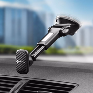 Magneettinen auton puhelinteline Forcell F-Grip Carbon H-CT327 tuulilasi / kojelauta musta