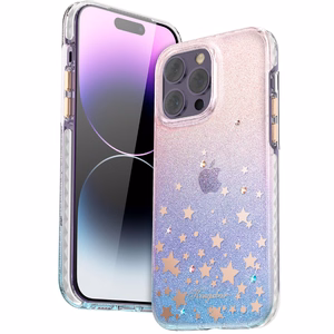 Kingxbar Heart Star Series tapauksessa iPhone 14 Plus tapauksessa eläinradan tähdet
