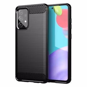 Carbon Case Joustava kansi TPU asia Samsung Galaxy A72 4G musta