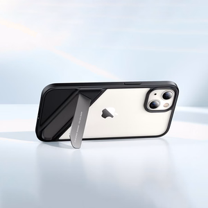Ugreen Fusion Kickstand Suojakuori iPhone 13 Pro:lle - kova suoja geelireunuksella ja jalustalla, musta (90153)