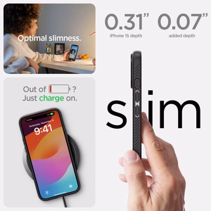 Spigen Liquid Air Suojakuori iPhone 15 6,1 matta musta
