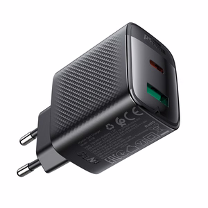 Acefast A106 GaN PD -seinälaturi, 45 W, USB-C, USB-A, musta