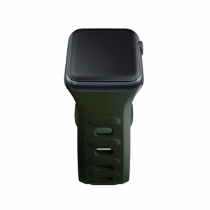 3mk-silikoniranneke Apple Watchille, 42/44/45/46/49 mm, tummanvihreä, suuri koko