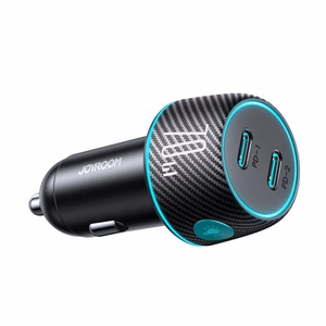 2x USB C 70W auton laturi LED-taustavalaistuksella Joyroom JR-CCN02 - musta