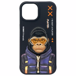 Nimmy Cool&Cute 2.0 Monkey Suojakuori iPhone 15:lle - musta