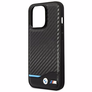 Kotelo BMW BMHCP14L22NBCK iPhone 14 Pro 6.1 "musta / musta nahka Carbon