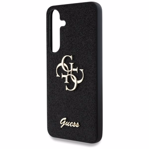 GUESS Fixed Glitter Big 4G Metal Logo Suojakuori Samsung Galaxy S25 Plus Musta