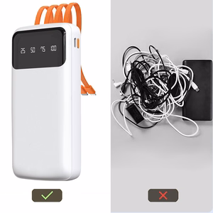 Dudao K6Pro universaali 10000mAh varavirtalähde USB, USB Type C, Lightning -kaapeleilla, musta (K6Pro-black)